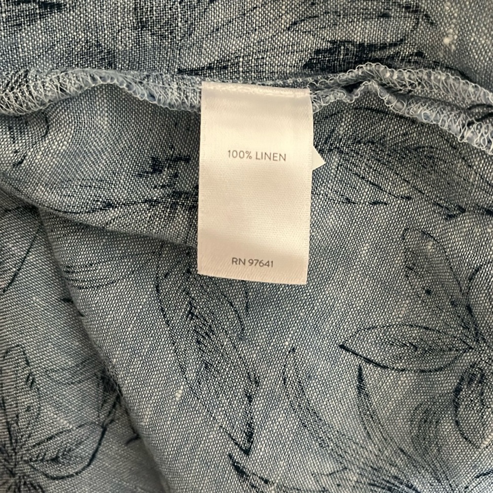 J. Jill Love Linen Palm Print V Neck Top SP - Picture 8 of 9